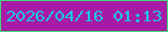 文字の大きさ：1、枠の色：3dda78、背景の色：a61ba6、文字の色：1cc6dc 無料ブログパーツのブログ時計