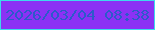 文字の大きさ：5、枠の色：3ddaec、背景の色：8b32f4、文字の色：2c5acb 無料ブログパーツのブログ時計
