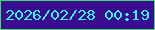 文字の大きさ：3、枠の色：3ddd71、背景の色：390c90、文字の色：35f6ef 無料ブログパーツのブログ時計