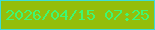 文字の大きさ：5、枠の色：3dddd7、背景の色：94be0b、文字の色：3ef872 無料ブログパーツのブログ時計