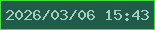 文字の大きさ：5、枠の色：3de23c、背景の色：215b4b、文字の色：a3d0ba 無料ブログパーツのブログ時計