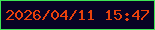 文字の大きさ：4、枠の色：3de455、背景の色：080324、文字の色：e9410c 無料ブログパーツのブログ時計