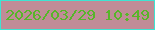 文字の大きさ：4、枠の色：3de4d2、背景の色：c08c97、文字の色：57b629 無料ブログパーツのブログ時計