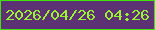 文字の大きさ：2、枠の色：3de504、背景の色：5d3275、文字の色：9bf232 無料ブログパーツのブログ時計