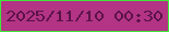 文字の大きさ：2、枠の色：3de838、背景の色：b33484、文字の色：5b1249 無料ブログパーツのブログ時計