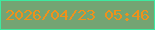 文字の大きさ：3、枠の色：3de9a0、背景の色：74a473、文字の色：ef911b 無料ブログパーツのブログ時計