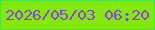 文字の大きさ：4、枠の色：3dea4b、背景の色：84e80d、文字の色：8e40e1 無料ブログパーツのブログ時計