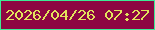 文字の大きさ：1、枠の色：3dea95、背景の色：8d0642、文字の色：e2e35c 無料ブログパーツのブログ時計
