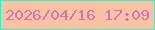 文字の大きさ：3、枠の色：3decc1、背景の色：fbc1a5、文字の色：cc76b2 無料ブログパーツのブログ時計