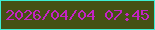 文字の大きさ：2、枠の色：3dedd3、背景の色：455014、文字の色：c423c4 無料ブログパーツのブログ時計