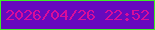 文字の大きさ：4、枠の色：3dee25、背景の色：6709bd、文字の色：d80d9b 無料ブログパーツのブログ時計