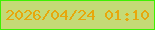 文字の大きさ：1、枠の色：3df003、背景の色：c4da76、文字の色：e7a70b 無料ブログパーツのブログ時計