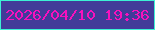 文字の大きさ：3、枠の色：3df0d4、背景の色：423b99、文字の色：f711bd 無料ブログパーツのブログ時計