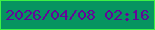 文字の大きさ：2、枠の色：3df146、背景の色：069460、文字の色：640599 無料ブログパーツのブログ時計