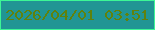 文字の大きさ：1、枠の色：3df696、背景の色：219594、文字の色：60820d 無料ブログパーツのブログ時計