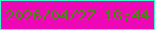 文字の大きさ：5、枠の色：3df6ca、背景の色：ec09b5、文字の色：428c0e 無料ブログパーツのブログ時計
