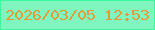 文字の大きさ：4、枠の色：3df89b、背景の色：81f5c0、文字の色：e39a39 無料ブログパーツのブログ時計