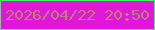 文字の大きさ：4、枠の色：3df962、背景の色：e017d9、文字の色：ba8179 無料ブログパーツのブログ時計