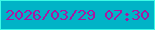 文字の大きさ：5、枠の色：3dfae6、背景の色：00b3c7、文字の色：a818a1 無料ブログパーツのブログ時計