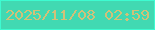 文字の大きさ：1、枠の色：3dfbd1、背景の色：41d9b2、文字の色：d1c179 無料ブログパーツのブログ時計