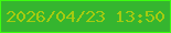 文字の大きさ：1、枠の色：3dfc11、背景の色：35b52f、文字の色：a4cb11 無料ブログパーツのブログ時計