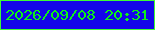 文字の大きさ：5、枠の色：3dfc33、背景の色：1405e9、文字の色：0cf017 無料ブログパーツのブログ時計