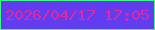文字の大きさ：3、枠の色：3dfc81、背景の色：623df0、文字の色：dc2aa5 無料ブログパーツのブログ時計
