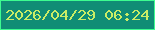 文字の大きさ：2、枠の色：3dfc90、背景の色：108d75、文字の色：caed66 無料ブログパーツのブログ時計