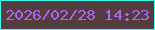 文字の大きさ：1、枠の色：3dfdeb、背景の色：533d3e、文字の色：ab67f5 無料ブログパーツのブログ時計