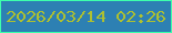 文字の大きさ：1、枠の色：3dffac、背景の色：2d80b3、文字の色：adc031 無料ブログパーツのブログ時計