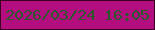 文字の大きさ：2、枠の色：3e001f、背景の色：b20e80、文字の色：2c562b 無料ブログパーツのブログ時計