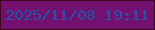 文字の大きさ：4、枠の色：3e071b、背景の色：74106f、文字の色：2452a7 無料ブログパーツのブログ時計
