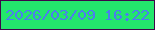文字の大きさ：3、枠の色：3e0749、背景の色：23e76c、文字の色：4c7dee 無料ブログパーツのブログ時計