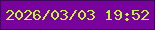 文字の大きさ：2、枠の色：3e075a、背景の色：77039c、文字の色：c0f632 無料ブログパーツのブログ時計