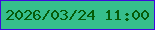 文字の大きさ：3、枠の色：3e08de、背景の色：36be8c、文字の色：065c08 無料ブログパーツのブログ時計