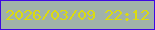 文字の大きさ：5、枠の色：3e08e2、背景の色：a1b2a9、文字の色：dbdb10 無料ブログパーツのブログ時計