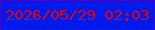 文字の大きさ：3、枠の色：3e09d0、背景の色：001aec、文字の色：d8041e 無料ブログパーツのブログ時計