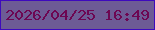 文字の大きさ：4、枠の色：3e0abd、背景の色：6d5b95、文字の色：6d0652 無料ブログパーツのブログ時計