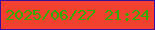 文字の大きさ：3、枠の色：3e0d9d、背景の色：f2412f、文字の色：33ab00 無料ブログパーツのブログ時計