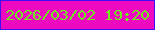 文字の大きさ：1、枠の色：3e0ff7、背景の色：ed09c0、文字の色：6de91d 無料ブログパーツのブログ時計