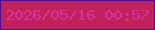 文字の大きさ：5、枠の色：3e12ac、背景の色：bd235a、文字の色：db33a1 無料ブログパーツのブログ時計