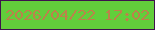 文字の大きさ：5、枠の色：3e134d、背景の色：62ce3b、文字の色：bc814b 無料ブログパーツのブログ時計