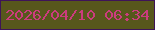 文字の大きさ：1、枠の色：3e1458、背景の色：57571c、文字の色：cb3c7e 無料ブログパーツのブログ時計