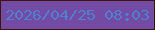 文字の大きさ：3、枠の色：3e1503、背景の色：734aa4、文字の色：517fcd 無料ブログパーツのブログ時計
