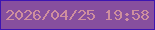 文字の大きさ：4、枠の色：3e15b1、背景の色：874f9e、文字の色：ce8f9e 無料ブログパーツのブログ時計