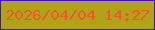 文字の大きさ：3、枠の色：3e15be、背景の色：b0a318、文字の色：f65529 無料ブログパーツのブログ時計