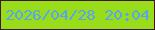 文字の大きさ：3、枠の色：3e1728、背景の色：99dc1a、文字の色：58a4f3 無料ブログパーツのブログ時計