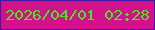 文字の大きさ：2、枠の色：3e18a5、背景の色：d3118c、文字の色：4be719 無料ブログパーツのブログ時計
