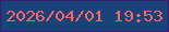 文字の大きさ：1、枠の色：3e1a73、背景の色：194378、文字の色：fe6365 無料ブログパーツのブログ時計