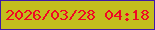 文字の大きさ：5、枠の色：3e1aa8、背景の色：c3be1d、文字の色：f00825 無料ブログパーツのブログ時計